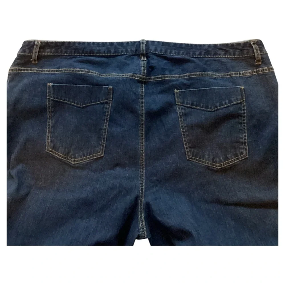 CJ Banks Dark Blue Flare Jeans Stretch Plus Size 28W (3X)